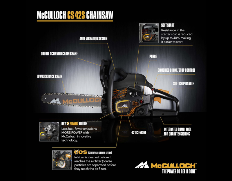 McCulloch – CS42s Αλυσοπρίονο Με Λάμα 40cm